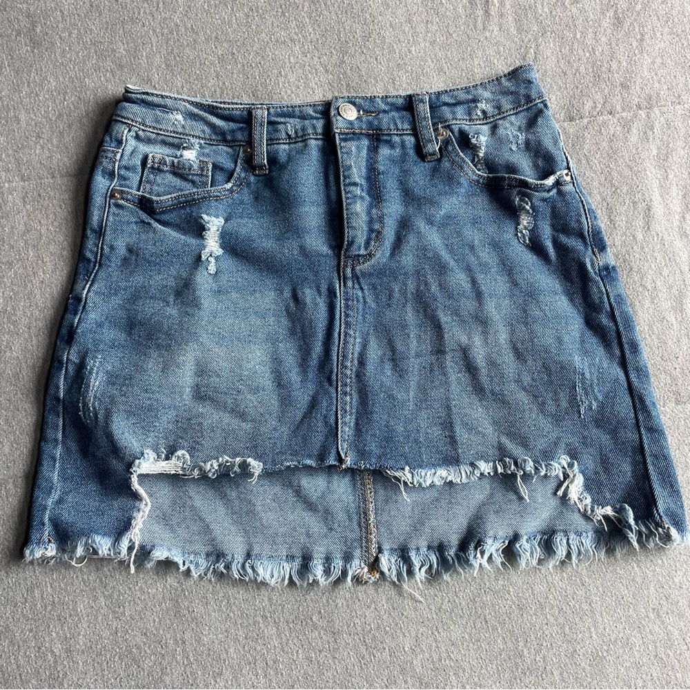 Wild Fable Blue Distressed‎ Mini Skirt